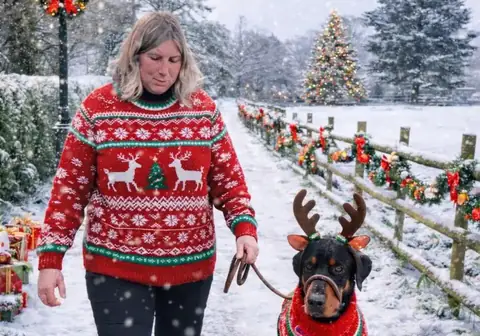 Dawn Cooke with a Dobermann